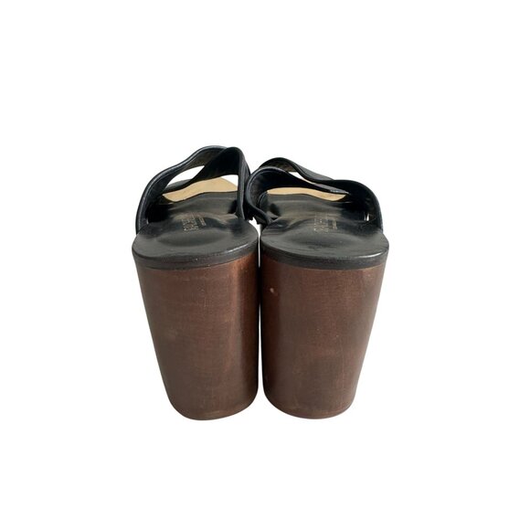 RACHEL ZOE Maddi Black Soft Calf Leather Platform Sandals Size 6.5 - Picture 3 of 11